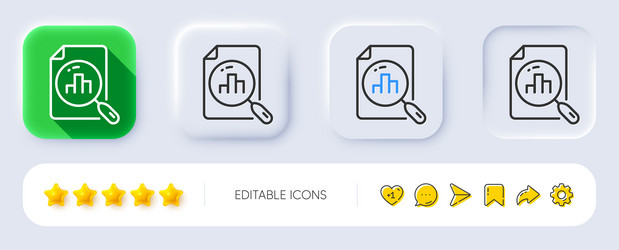 analytics graph line icon column chart sign vector image
