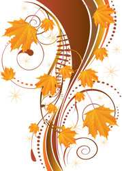 Autumn ornament with maple leaves2 vector