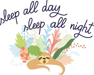 Cute Sloth Hanging in Tree vector image