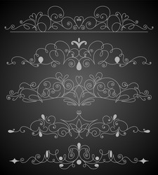 flourish calligraphic design elements set page vector image