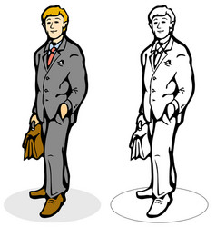 man with briefcase vector image