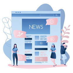 news web page or mobile application and different vector image