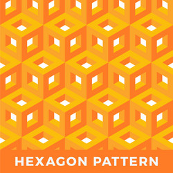 orange cube isometric seamless pattern hexagon vector image
