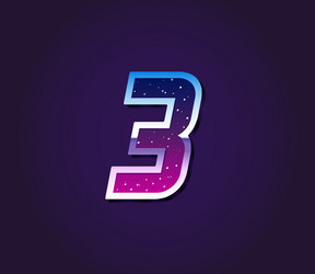 Retro Sci-Fi Digit - 80s Style vector image