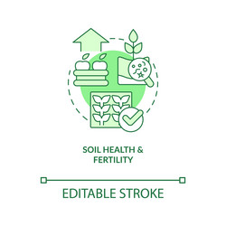 Soil health and fertility green concept icon vector