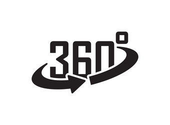 360 degrees icon in flat style rotate symbol vector image