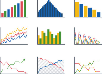 business data graph analytics vector image
