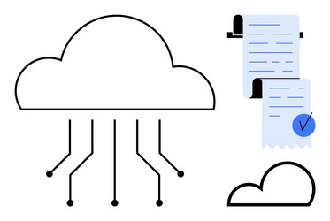 cloud computing and documentation management vector image