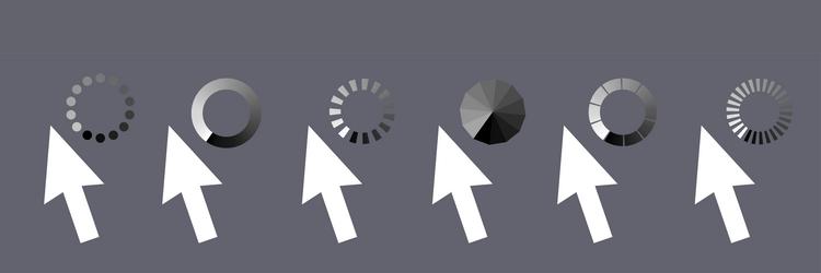 Collection of mouse click cursors vector