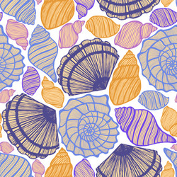 Colored background with seashells vector