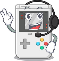 cute handheld game scroll cartoon character design vector image