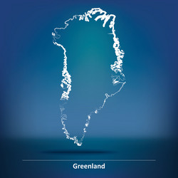 Doodle map of greenland vector