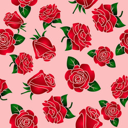 gradient red rose pattern vector image