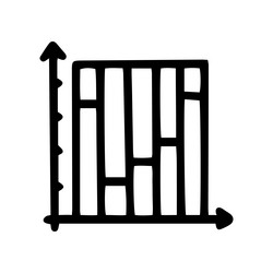 histogram line doodle simple icon design vector image