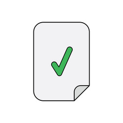 Icon concept check mark inside paper vector