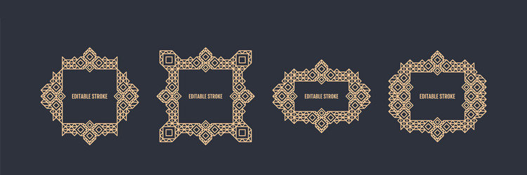 retro frame with place for text line art design vector image