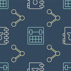 set line address book share and calendar vector image