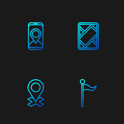 set line location marker city map navigation vector image