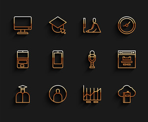 set line student create account screen computer vector image