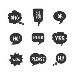 Speech Bubbles Icon Set - Message & Chat vector image