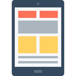 tablet computer flat web icon vector image