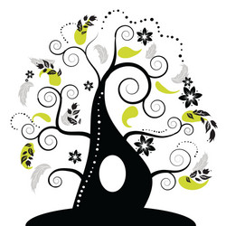 Art tree beautiful black silhouette Royalty Free Vector