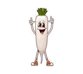 Groovy Radish Character vector image