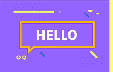 Hello in design banner template for web vector