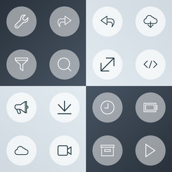 interface icons line style set with return base vector image