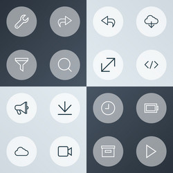 Interface icons line style set with return base vector