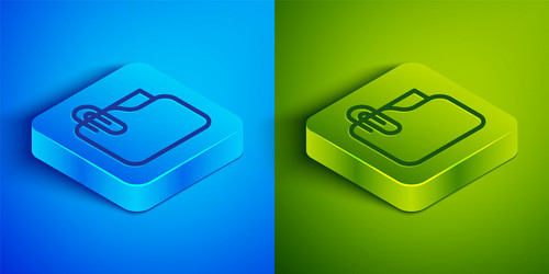 isometric line document folder with paper clip vector image
