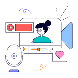 ready to use animated design of media content vector image