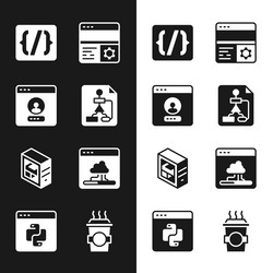 set flowchart create account screen programming vector image