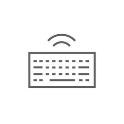 wireless keyboard line icon vector image