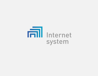 abstract linear blue logo internet web system vector image