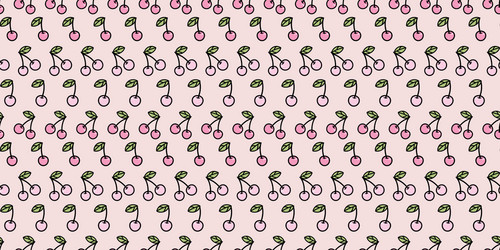 cherry seamless repeat pattern background vector image