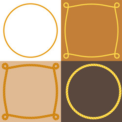 Circle and square rope frame vector