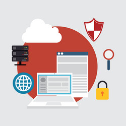 cloud security data icon vector image