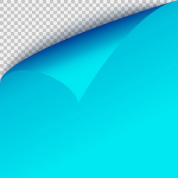 curl corner blue paper template transparent grid vector image