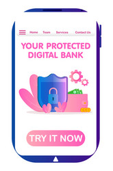 data protection and mobile file guard security vector image