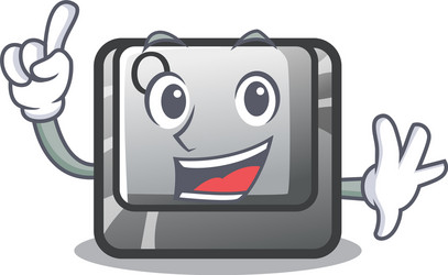 finger q button installed on cartoon computer vector image