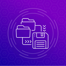 folders for backup line icon web vector image
