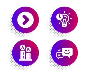 forward ab testing and time management icons set vector image