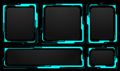 hud frames blue user interface elements set vector image