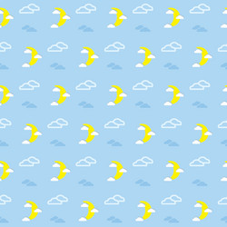 moon and clouds pattern vector image
