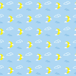 Moon and clouds pattern vector