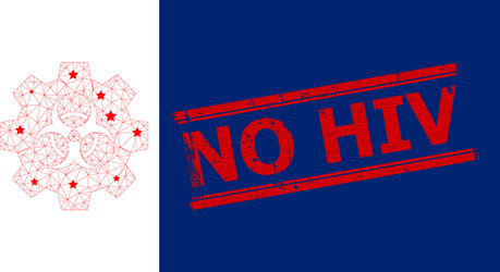 Hiv danger textured rubber imprint and warning Vector Image