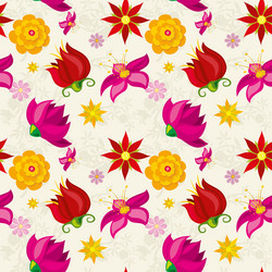 seamless pattern with flowers and floral vector