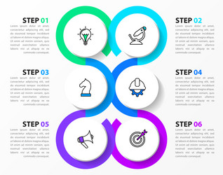 Workflow Diagram Template - 6 Circles vector image