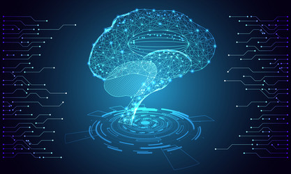 abstract technology ui futuristic concept brain vector image